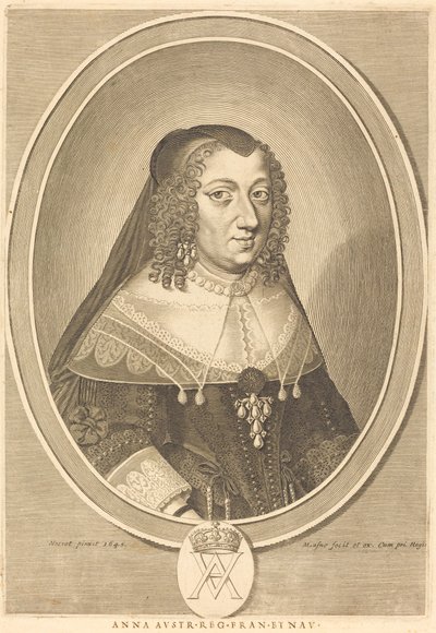 Anna von Österreich von Michel Lasne after Jean Nocret