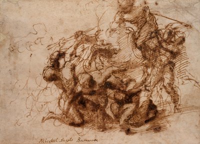 Eine Kampfszene, frühes 16. Jahrhundert von Michelangelo Buonarroti
