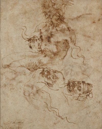 Eine Figur, die einem Triton ähnelt, um 1490-1560 von Michelangelo Buonarroti