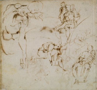 Seite aus einem Skizzenbuch, um 1490-1560 von Michelangelo Buonarroti