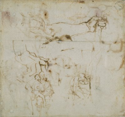 Seite aus einem Skizzenbuch, ca. 1490-1560 von Michelangelo Buonarroti