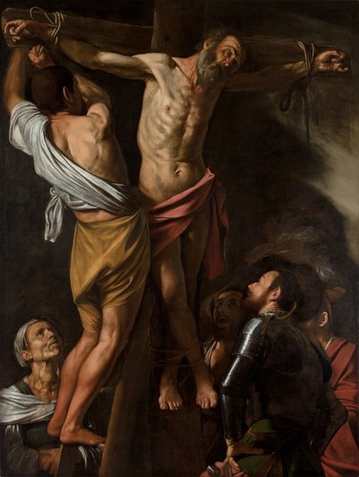 Die Kreuzigung des Heiligen Andreas, 1600er von Michelangelo Caravaggio