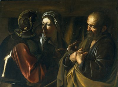 Verleugnung des heiligen Petrus, 1610 von Michelangelo Merisi Caravaggio