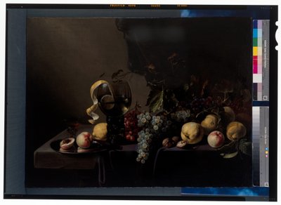 Stillleben mit Früchten und Trauben von Michiel Simons