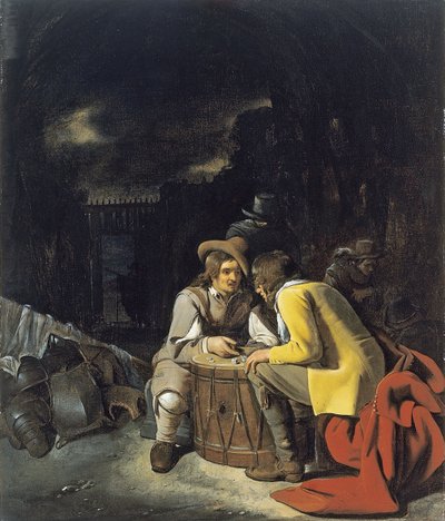 Soldaten spielen Würfel von Michiel Sweerts