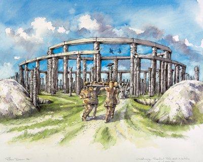 Woodhenge, ca. 25. Jahrhundert v. Chr., ca. 1990-2010 von Mike Seaforth