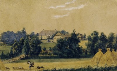 Das Anwesen Priyutino, 1830er Jahre von Mikhail Ivanovich Lebedev