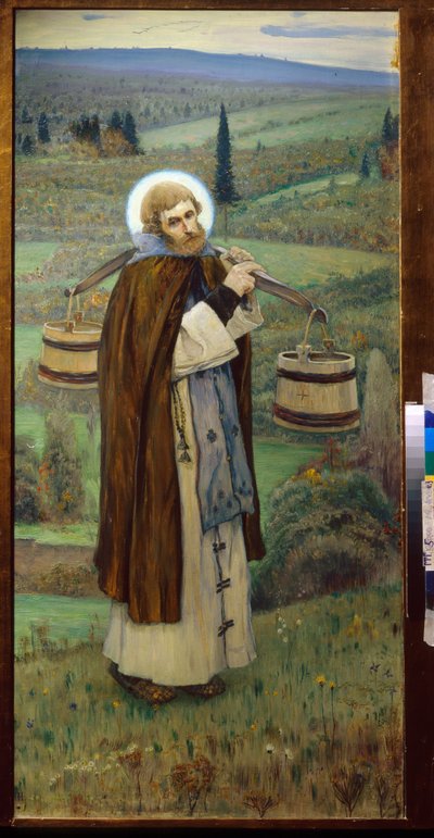 Die Arbeiten des Heiligen Sergius von Mikhail Vasilievich Nesterov