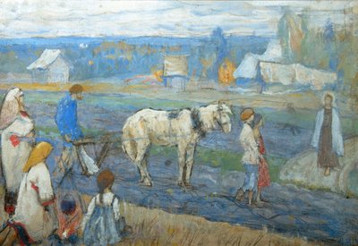 Auf dem Feld, 1911 von Mikhail Vasilievich Nesterov