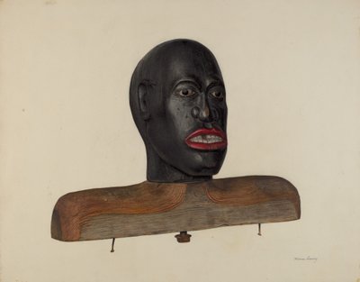 Kopf einer schwarzen Person, ca. 1940 von Mina Lowry