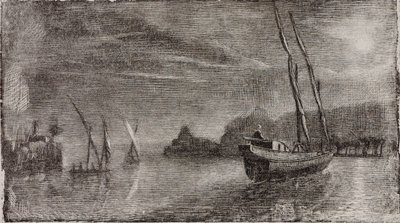 Ohne Titel (Boote im Hafen) von Miner Kilbourne Kellogg