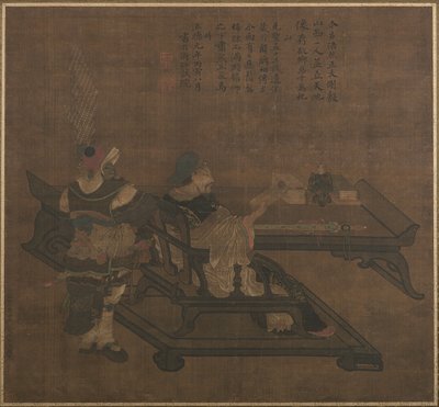 Guan Yu und Zhou Cang von Ming Dynasty Chinese School