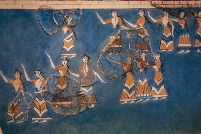 Heiliger Hain und Tanz Fresko von Minoan