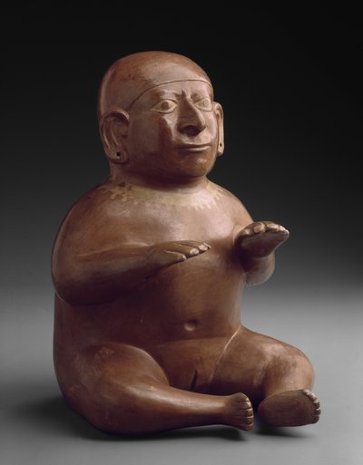 Sitzendes weibliches Effigie-Gefäß von Moche Moche