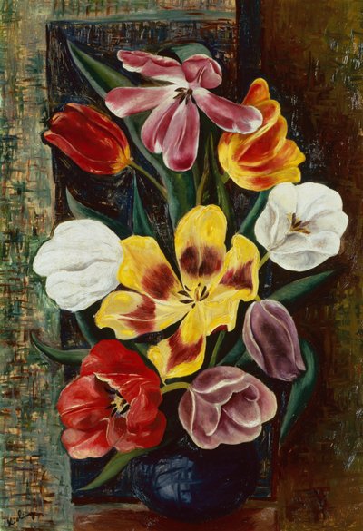 Vase mit Tulpen von Moise Kisling