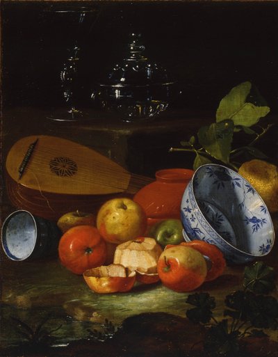Mandoline, Tasse und Schale, Porzellan, Äpfel von Monari