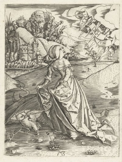 Die Frau mit der Eule von Monogrammist MZ