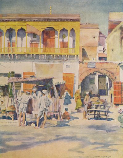 Ein Basar, Delhi, 1905 von Mortimer Ludington Menpes