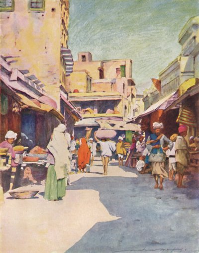 Ein Basar in Amritsar, 1905 von Mortimer Ludington Menpes