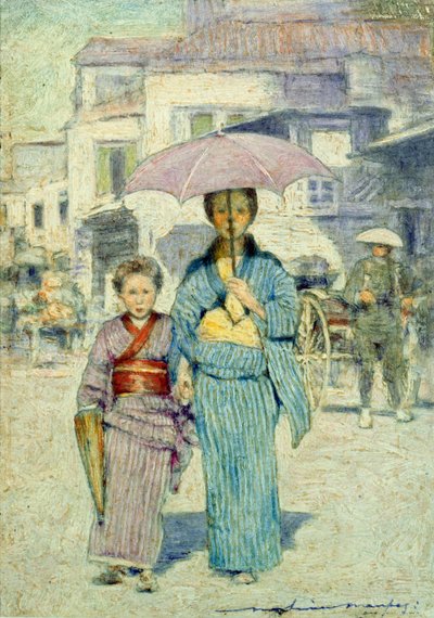 Eine japanische Straßenszene von Mortimer Ludington Menpes