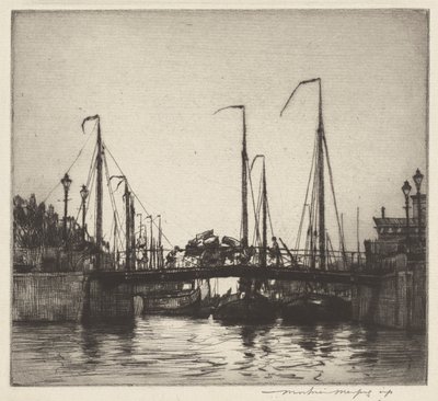 Brücke, Rotterdam (Chioggia: Fischerboote) von Mortimer Menpes