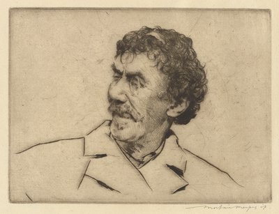 Whistler, Blick nach rechts, Monokel im linken Auge von Mortimer Menpes