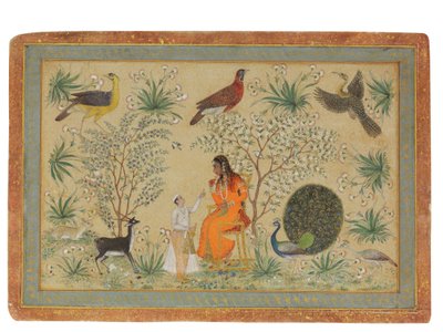 Edle Frau in einem Garten, ca. 1740 von Mughal School