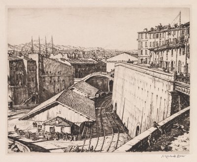 Eisenbahnschuppen, Marseille von Muirhead Bone