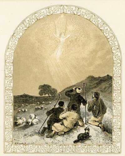 Engel erscheint den Hirten - Bibel von Myles Birket Foster