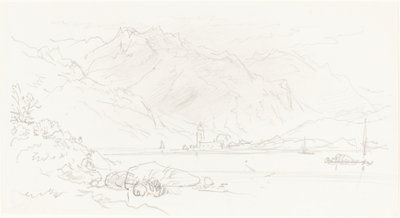 See in einer bergigen Landschaft von Myles Birket Foster
