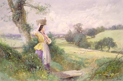 Die Milchmagd, 1860 von Myles Birket Foster