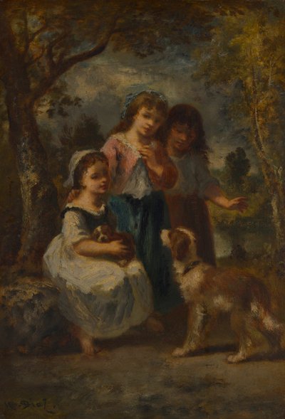 Drei kleine Mädchen von Narcisse Virgile Diaz de la Peña