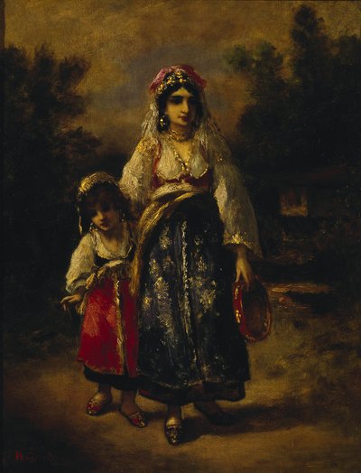 Frau und Mädchen von Narcisse Virgile Diaz de la Peña