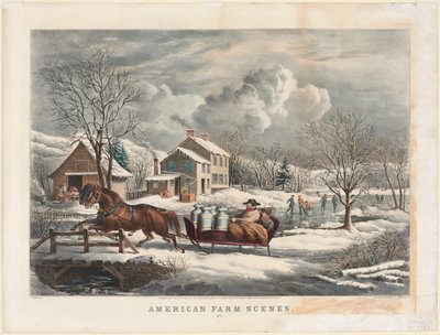 Amerikanische Bauernhofszenen, Winter von Nathaniel Currier
