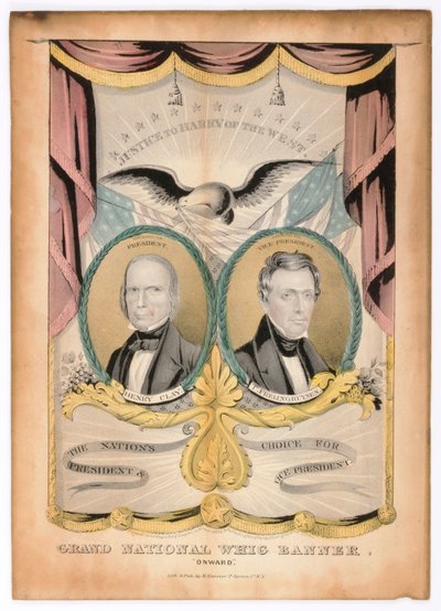 Grand National Whig Banner, "Vorwärts" von Nathaniel Currier