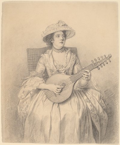 Frau, die eine Zister spielt von Nathaniel Dance Holland