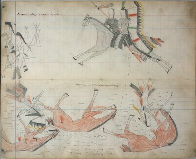 Cheyennes zurückgeschlagen und verwundet, ca. 1877-79 von Native American