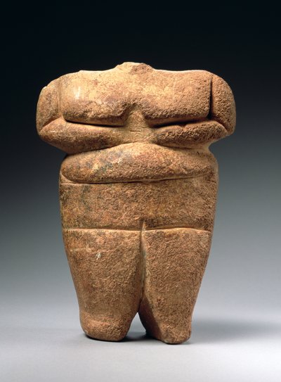 Neolithische Figur, Griechenland, ca. 4500-4000 v. Chr. (Kalkstein) von Neolithic