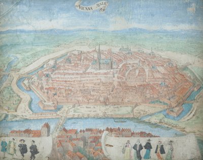 Ansicht von Wien aus der Vogelperspektive von Leopold Blonder