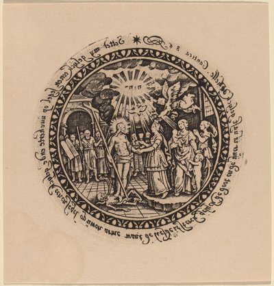 Triumphierender Christus mit Propheten und Heiligen von Netherlandish 16th Century