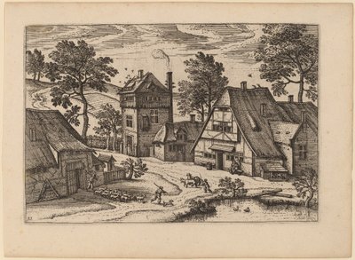 Dorf mit Teich von Netherlandish 16th Century