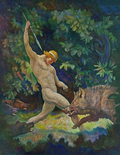 Die Wildschweinjagd, 1929 von Newell Convers Wyeth
