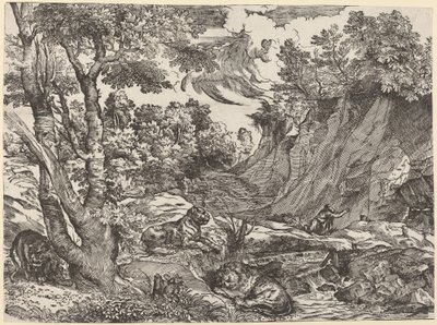 Heiliger Hieronymus in der Wildnis von Niccolò Boldrini after Titian