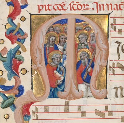 Initiale M: Die Apostel von Niccolò di Giacomo da Bologna