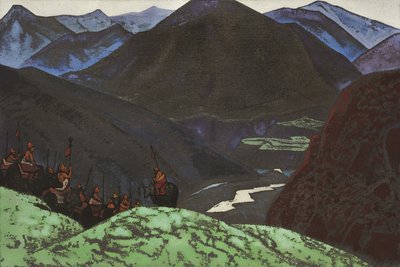 Das Heer von Gesar Khan, 1931 von Nicholas Roerich