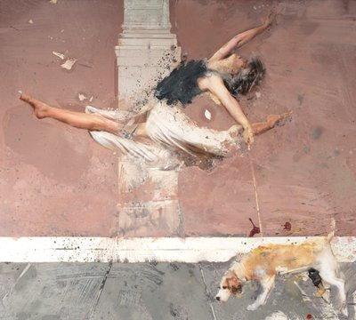 Ballerina mit Hund von Nicola Pucci