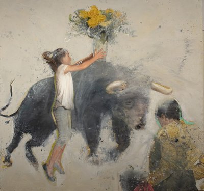 Stier mit Rosa, 2023 von Nicola Pucci