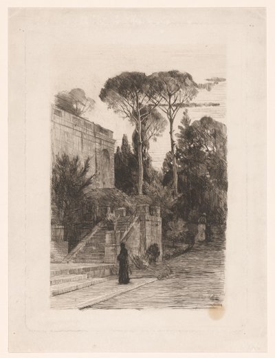 Monumentales Gebäude mit Garten von Nicolaas van der Waay