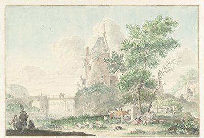 Sommerlandschaft mit Figuren und Vieh von Nicolaes Aartman