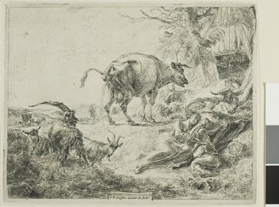 Kuh erleichtert sich von Nicolaes Berchem